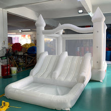 Load image into Gallery viewer, White Inflatable Bouncer Slide Bounce House Ball Pool with Blower