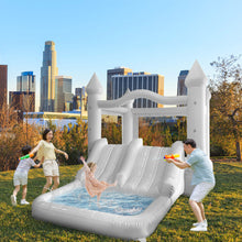 Load image into Gallery viewer, White Inflatable Bouncer Slide Bounce House Ball Pool with Blower